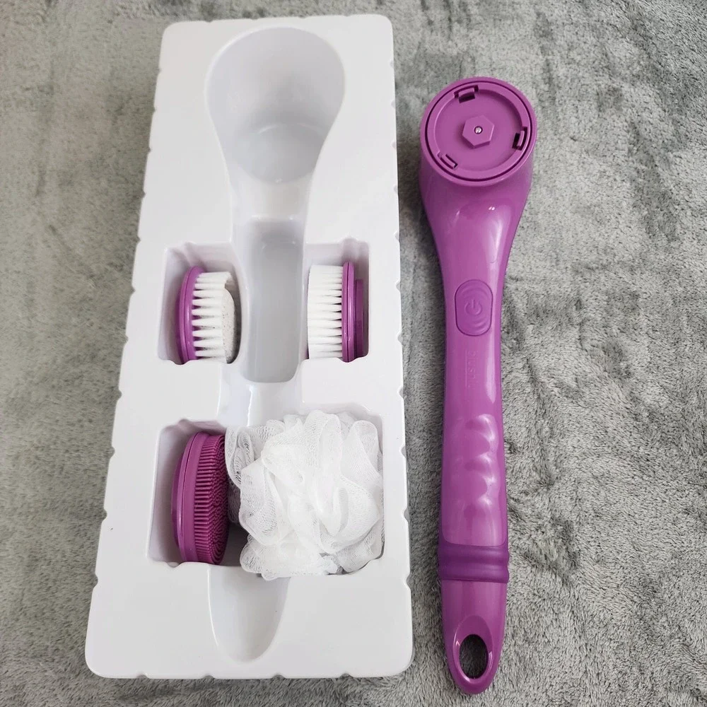Blushly Cleansing & Exfoliating Body Brush with (4) Brush Heads - PURPLE - Picture 1 of 5